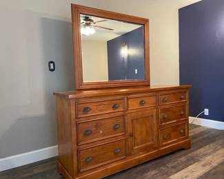 7 Drawer Dresser with Landscape Mirror
