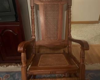 Teak/cane rocker 