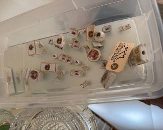 Collection of Limoges porcelain miniature furniture