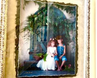 Unique double layer framed signed print