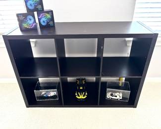 Black cubbyhole bookcase
