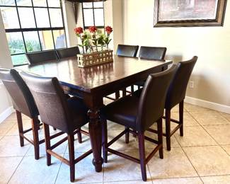 Square counter height breakfast set