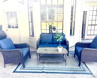 Outdoor wicker patio set