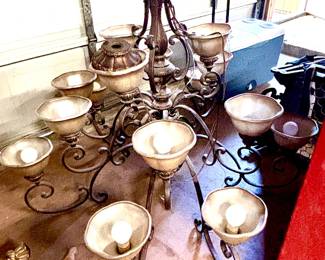 Large metal light fixture