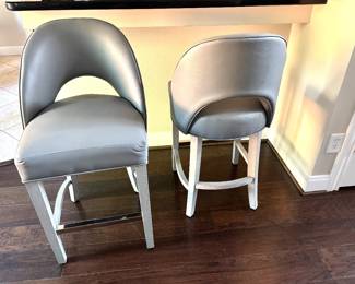 Pair of sleek bar height stools