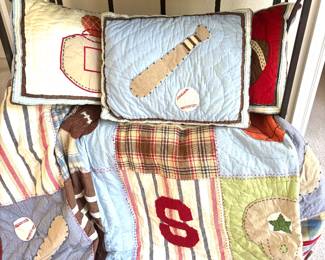 Queen Pottery Barn sports bed set