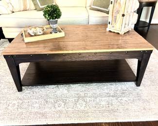 Rustic nail trim coffee table