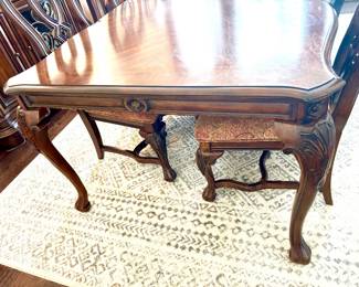 Carved Queen Anne style table base legs