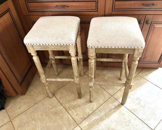 Pair nailhead trim bar stools