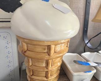 Ice cream cone cookie jar
