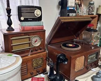 Vintage radios and record players
