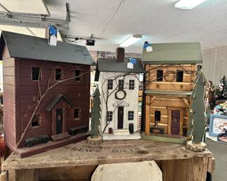 Wooden houses some of them light up