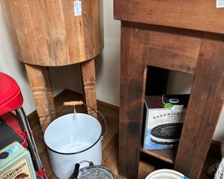 Two standing butcher blocks