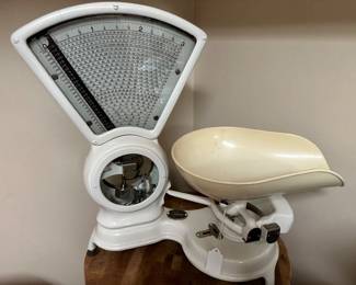 antique Toledo fan-shaped computing scale