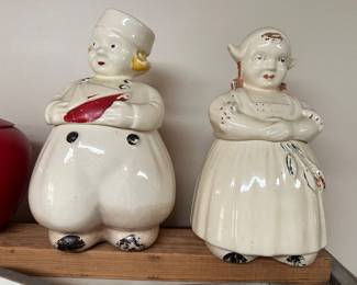 vintage pair of "Dutch Boy" and "Dutch Girl" cookie jars