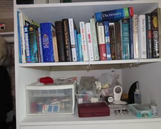 Books and sewing notions and fabric