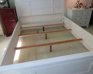 White headboard, footboard and side rails.