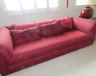 Red couch.