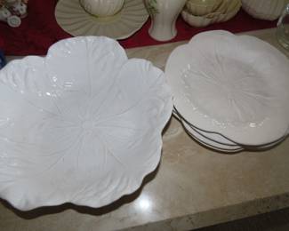White Bordallo Pinheiro cabbage plates.