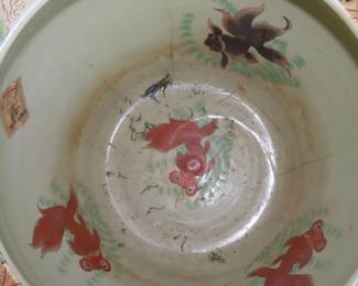 Asian koi bowl/planter.