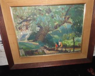 Under The oak tree, oil painting