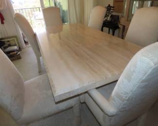 Marble dining table/6 chairs.