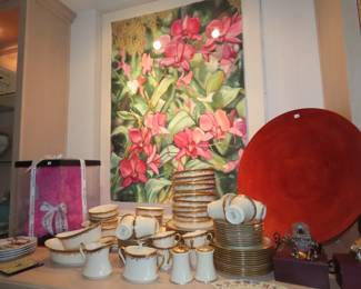 Large lucite framed original art work.