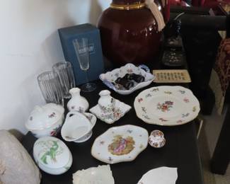 Bone china and Waterford stemware.