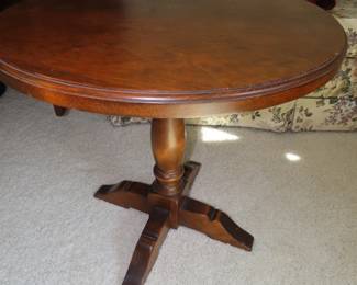Small pedestal table.