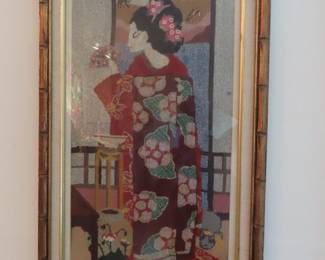 Asian needlepoint art