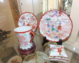 Japanese geisha Girl porcelain set.