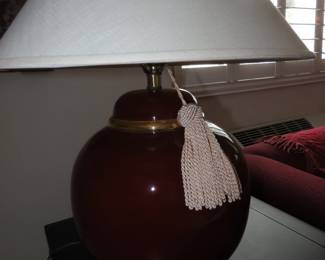 One of three matching table lamps.