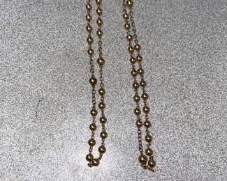 Gold bead necklace