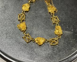 Gold nugget bracelet