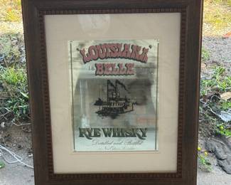 Antique whiskey mirror