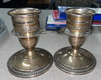 Sterling silver candleholders