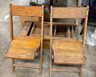 Nice industrial folding wooden chairs
