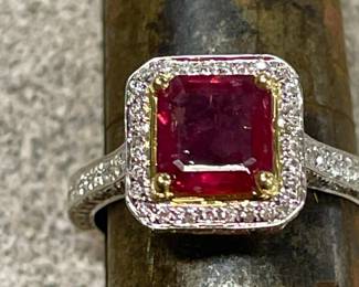 Large, ruby ring