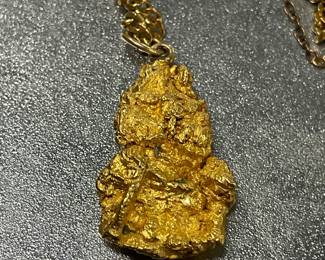 Gold nugget necklace