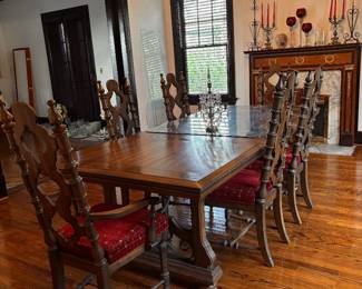 Solid Wood Dining Table with 6 chairs