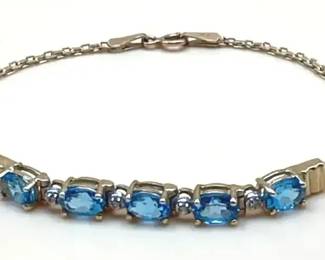14K YG Blue Topaz Bracelet