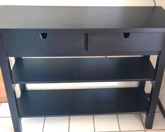Black Table With Drawers  Shelves
