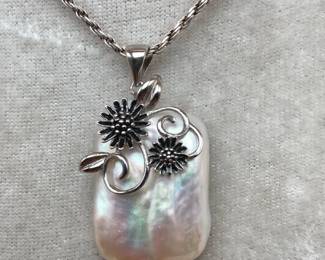Baroque Pearl Pendant With Sterling Silver Rope Chain