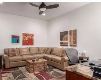 West Point Leather Sectional Sofa in Dream Latte