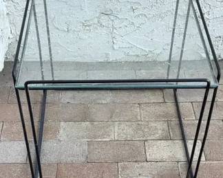Glass And Metal Side Table