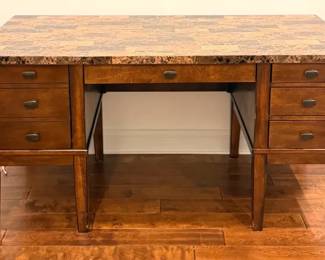 Stone  Wood Desk