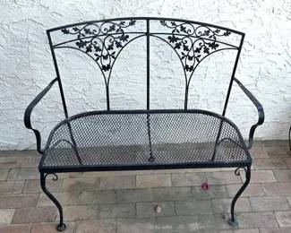 Wrought Iron Patio Bench