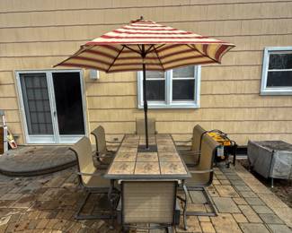 Outdoor Patio Table and Chairs with Umbrella