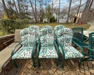 Set of 6 Outdoor Chairs with Cushions