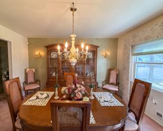 Vintage Dining Table with Matching Chairs